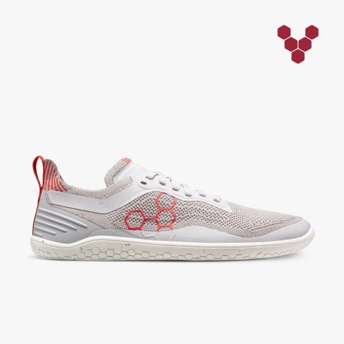 Vivobarefoot Geo Racer Knit Hvite Joggesko Dame [7-WVPJ]